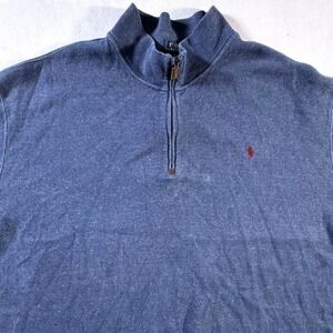 Polo Ralph Lauren 1/4 Zip Mens 4XB Pullover Sweater Big‎ & Tall Navy Blue